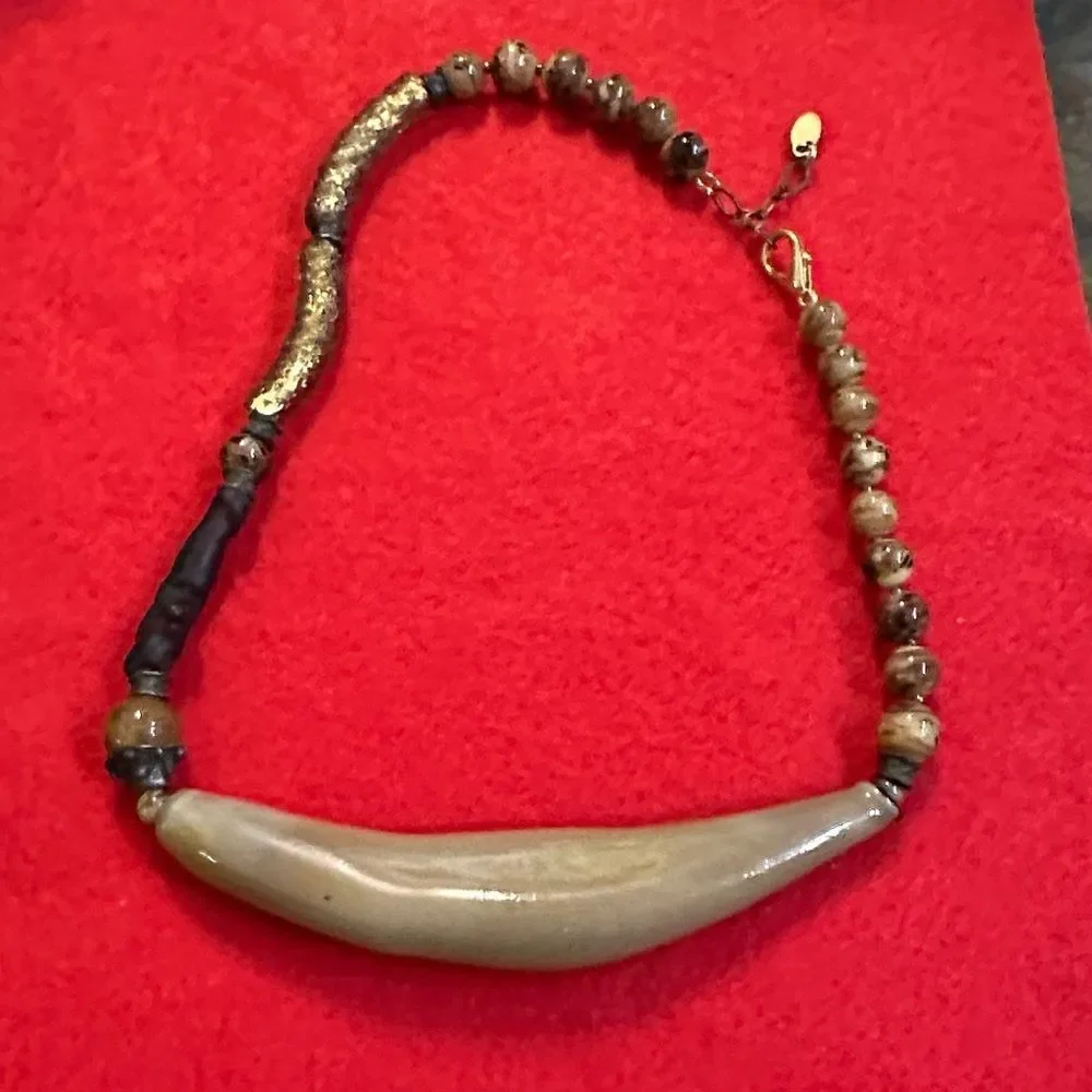 Paola Murano Unique Beaded Glass Necklace with Earthy Tones